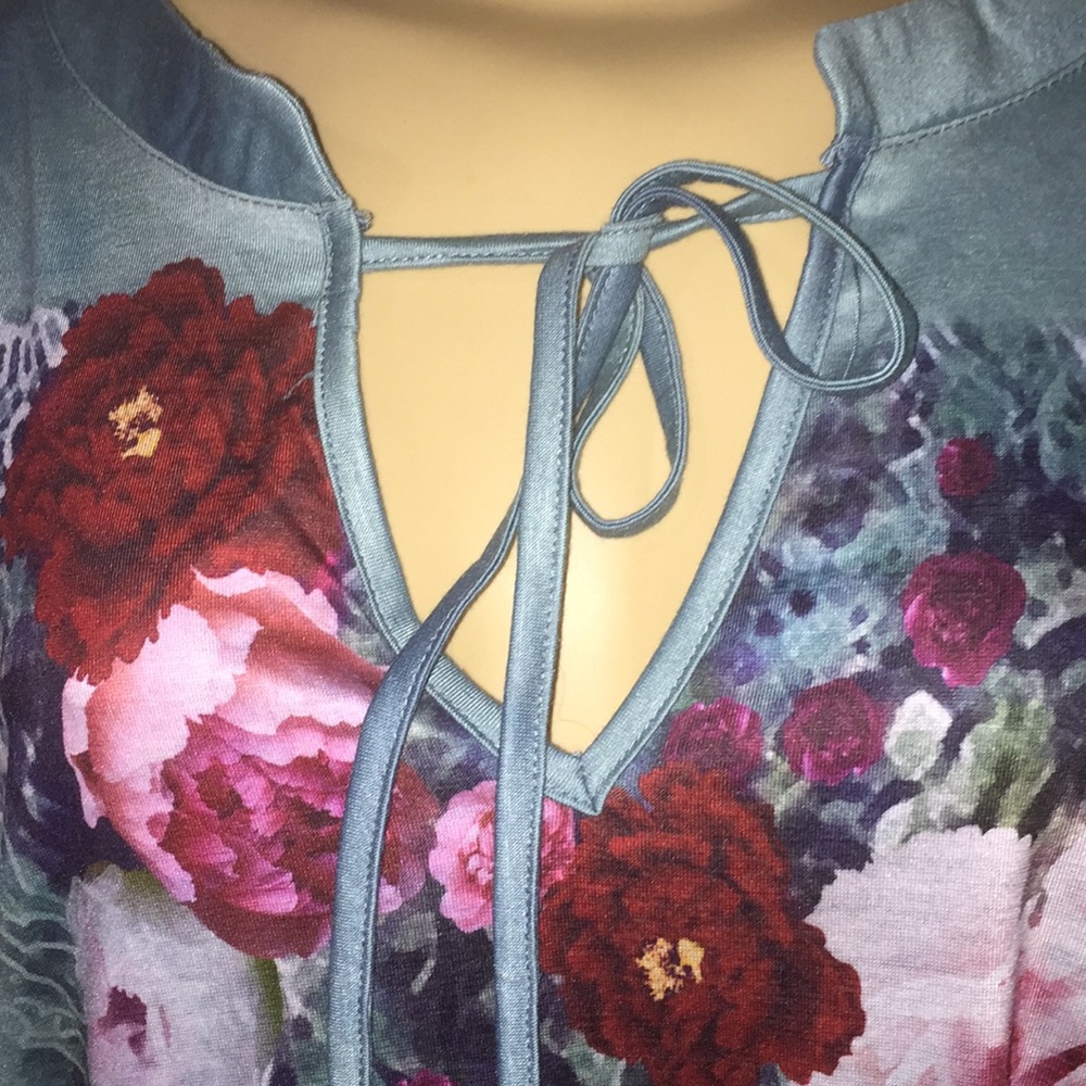 MissLook NWT Embellished Boho Chic Tunic Top P L - Picture 2 of 13